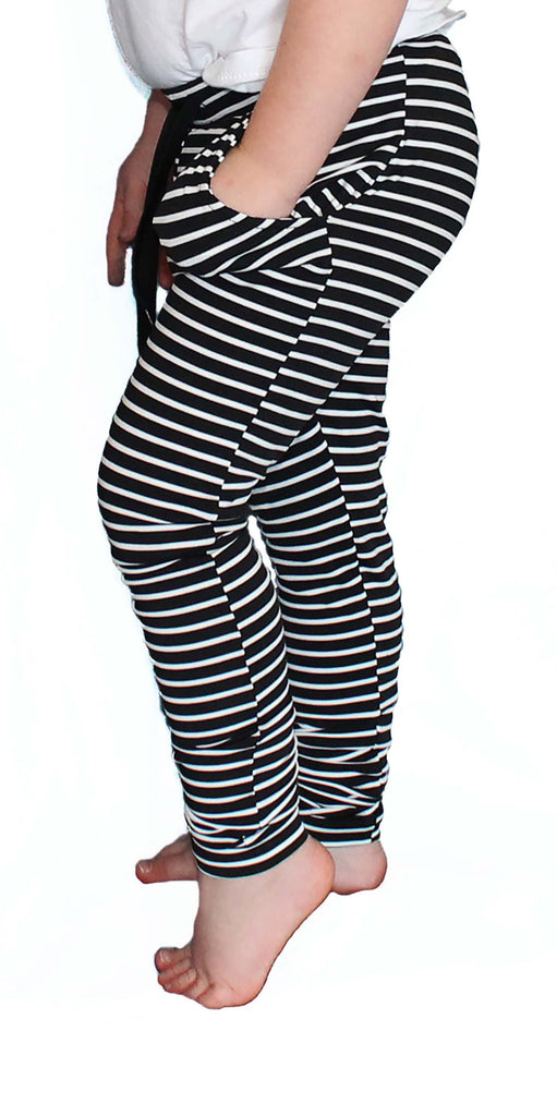 Women's Black & white striped Joggers