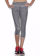 Black and White Stripe - Pocket Capri