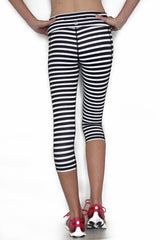 Black and White Stripe - Pocket Capri