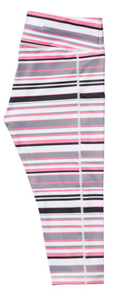 Pink Gray & Black Stripe - Pocket Capri