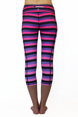 Pink, Purple, & Black Stripe - Pocket Capri