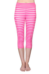 Pink and White Stripe - Pocket Capri