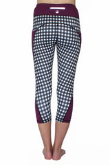 Purple Checker - Pocket Capri - ON SALE