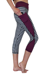 Purple Checker - Pocket Capri - ON SALE
