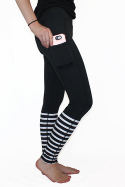 Black With White Stripes - Pocket Pant