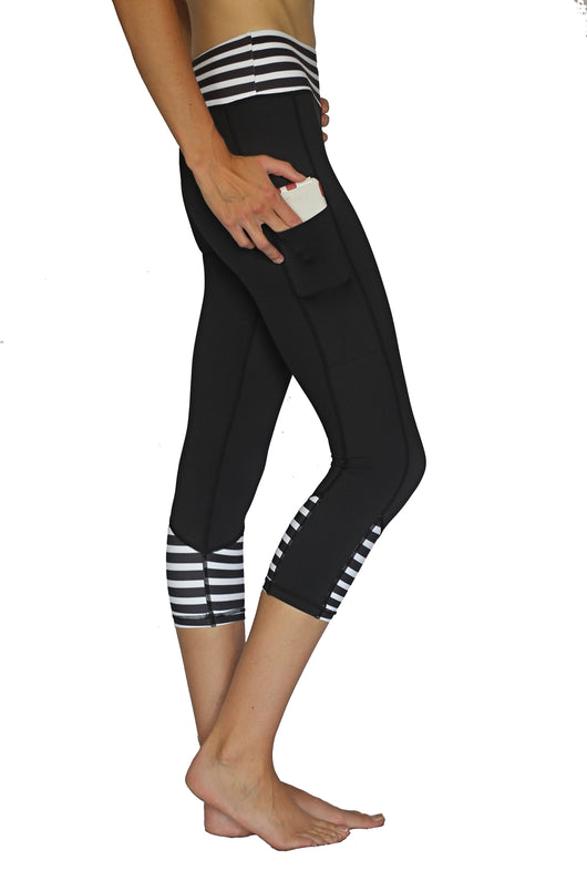 Buy Belore Slims Women Capri with Piping and Pockets Black at