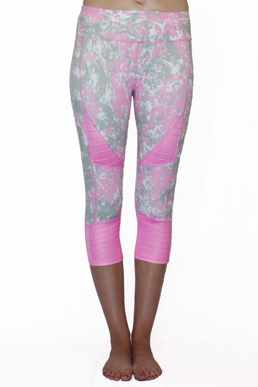 Pink and Gray Marble Moto - Pocket Capri - ON CLEARANCE – Belcorva